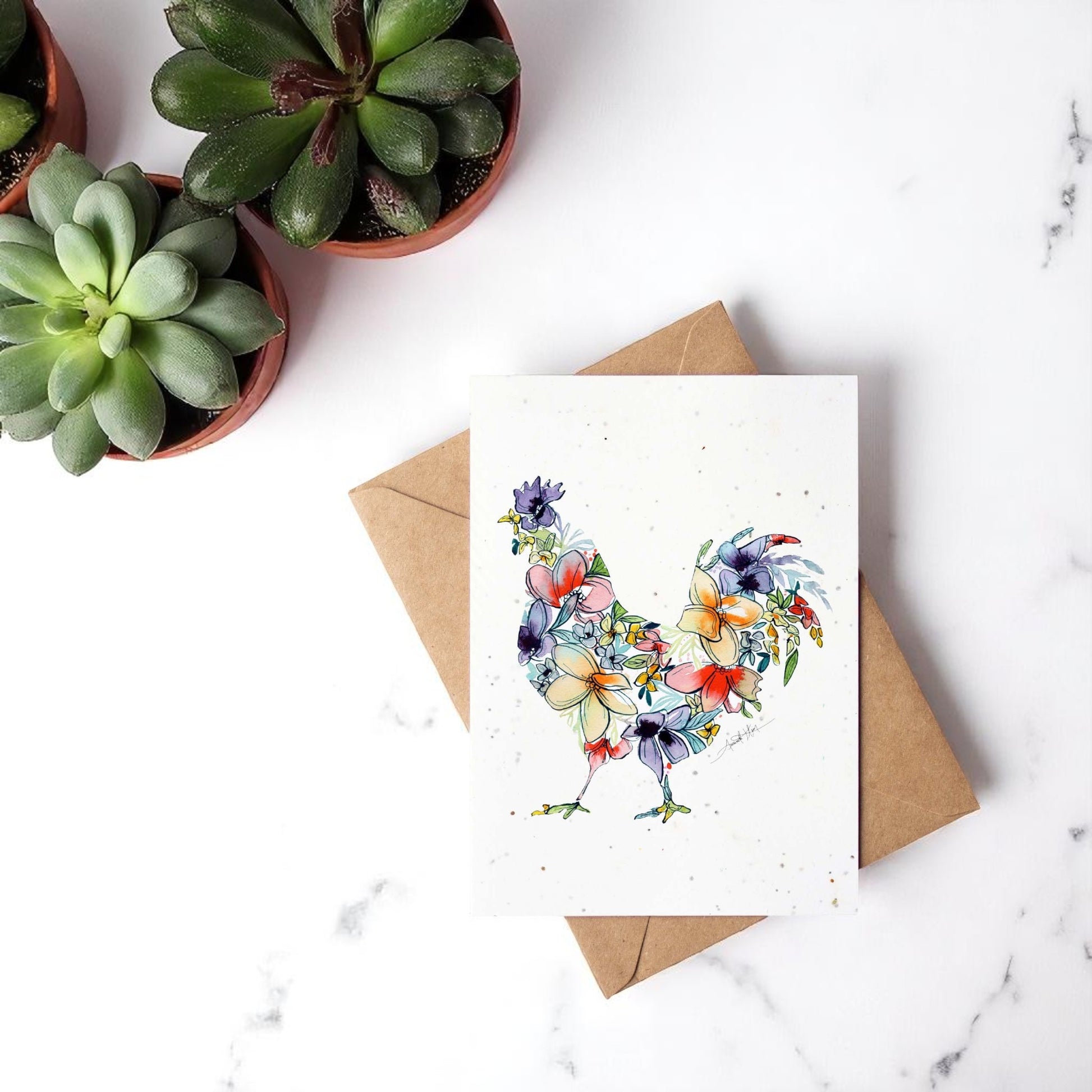 Chicken Plantable Wildflowers Greeting Card - Mellow Monkey