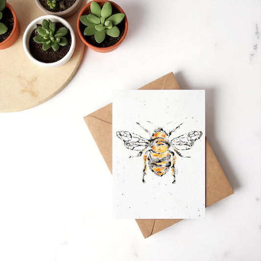 Honeybee Plantable Wildflower Greeting Card - Mellow Monkey