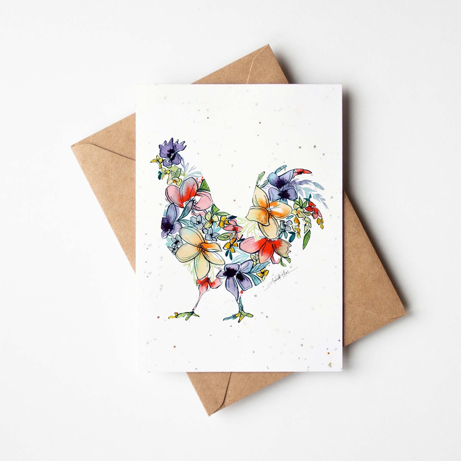 Chicken Plantable Wildflowers Greeting Card - Mellow Monkey