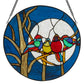 Astrid Blue Birds in the Night Sky Window Panel - 16-in - Mellow Monkey