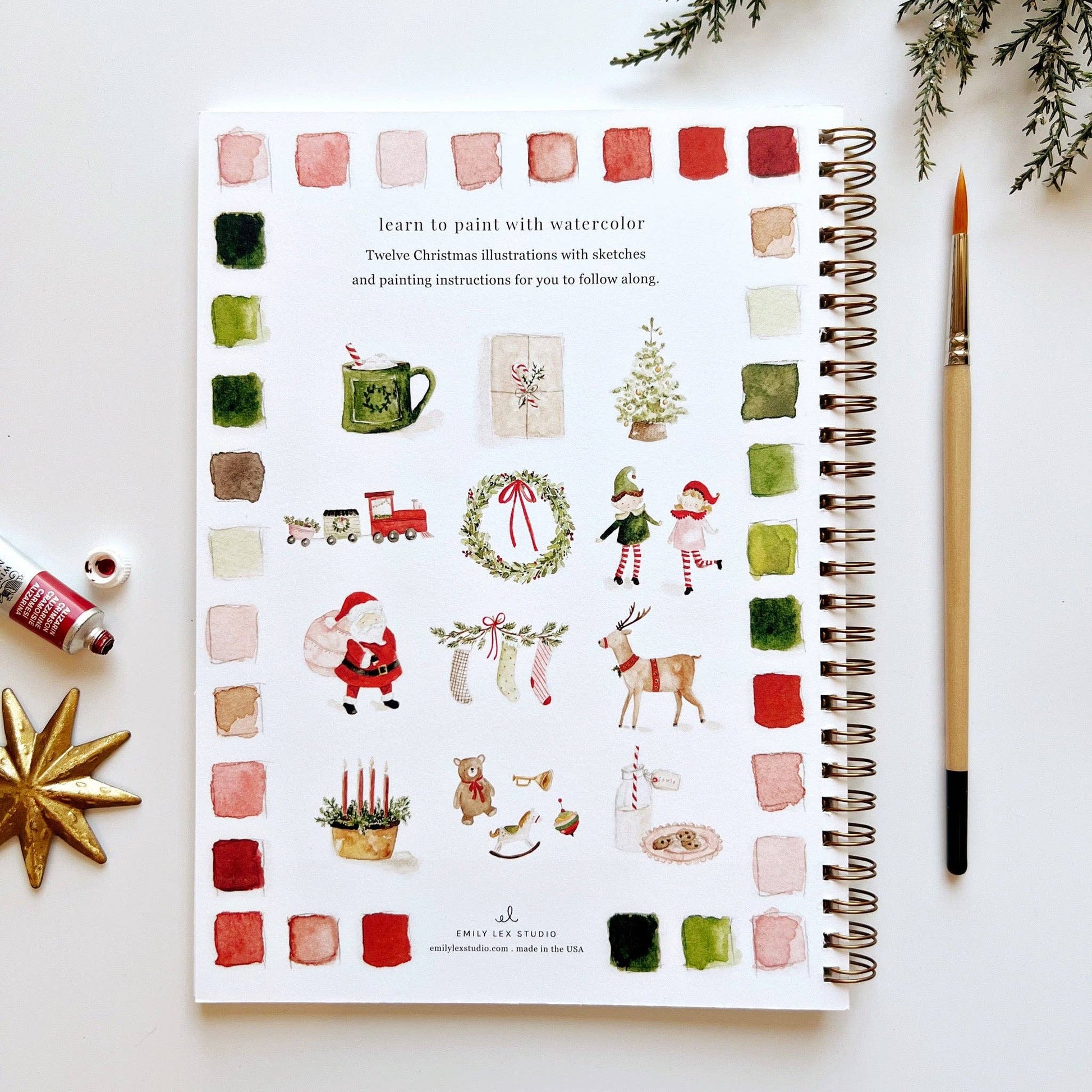 Christmas Watercolor Workbook - Mellow Monkey