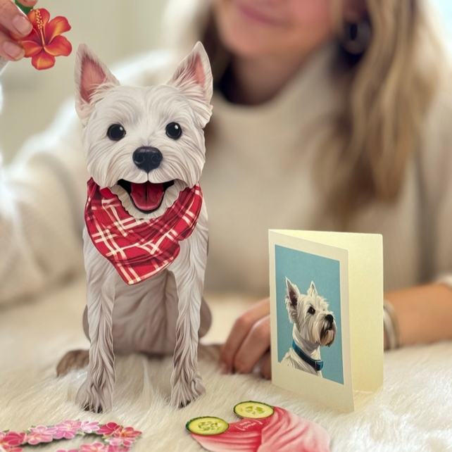 Westie - Freshcut Pop-Up Pet Greeting Cards - Mellow Monkey