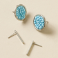 Rajiyah Beaded Stud Earrings Bar and Turquoise Disc- Set of 2 - Mellow Monkey