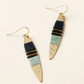 Kaia Surfboard Gold Drop Earrings - Blue Thread Wrapped - Mellow Monkey