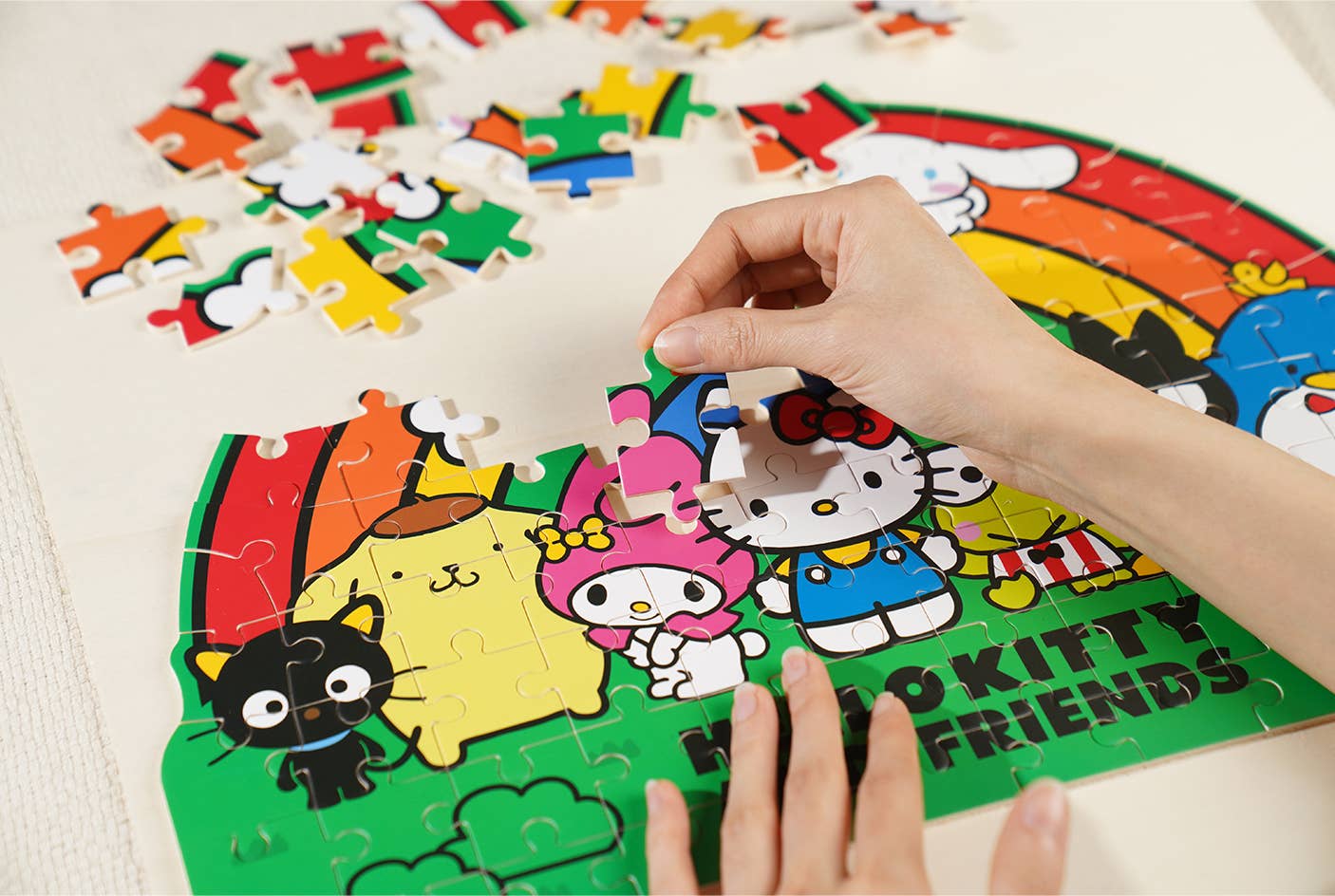 Hello Kitty® And Friends Wooden Jigsaw Puzzle: Rainbow - Mellow Monkey