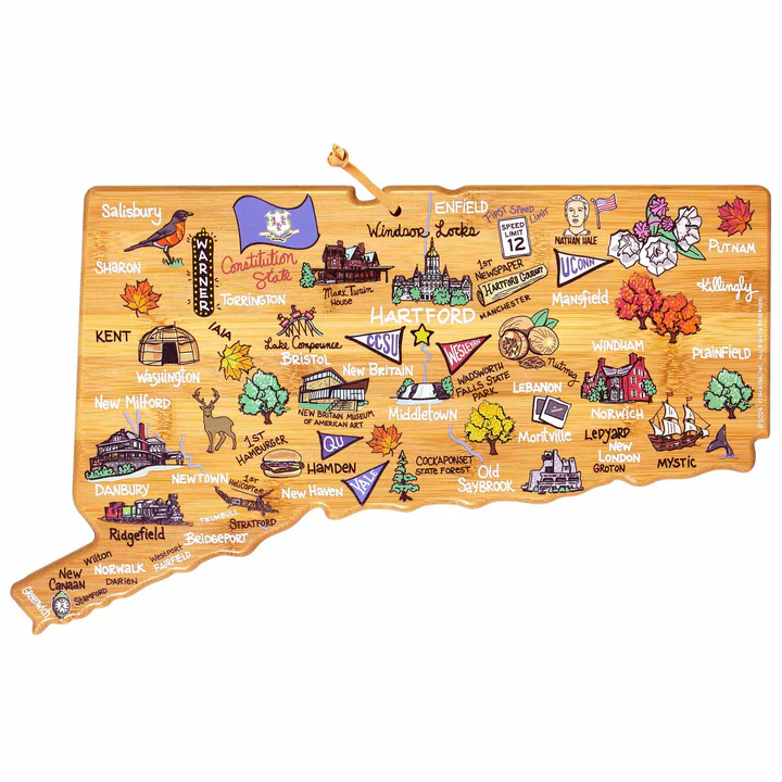 Connecticut Fish Kiss Cutting Board - 16-1/2-in - Mellow Monkey