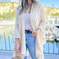 Ivory 3D Textured Open Front Soft Kimono Cover Up - Mellow Monkey