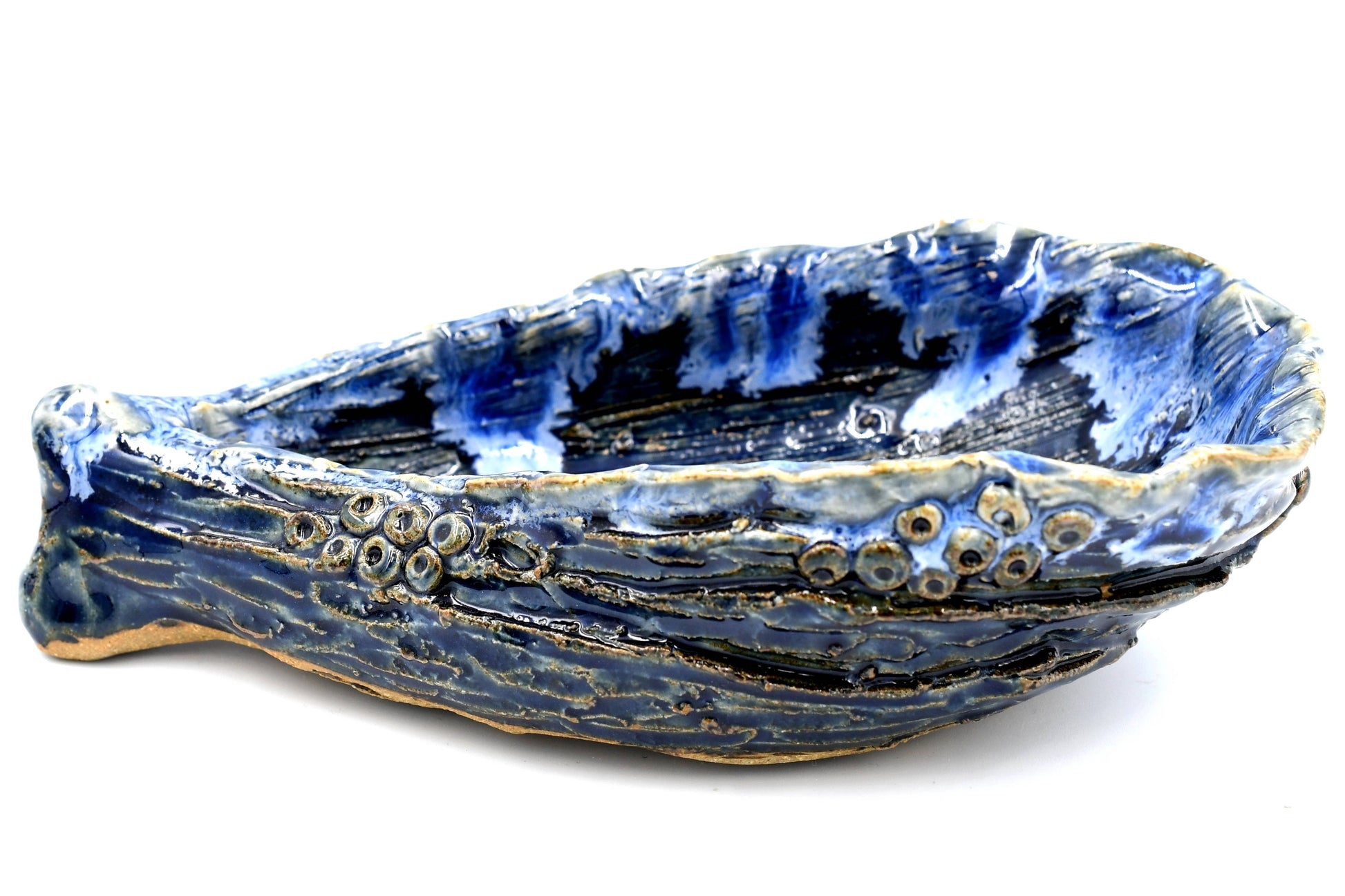Oyster Blue - Porcelain Ceramic Dish/Bowl - 6.5 x 4 x 2 in - Mellow Monkey