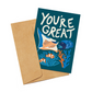 You're Great Greeting Card - Mellow Monkey