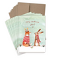 Fox & Bunny Friend Boxed Holiday Cards - Set of 10 - Mellow Monkey