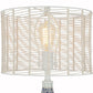 Nantucket Blue-White Mosaic & Rattan Table Lamp - 25-in - Mellow Monkey