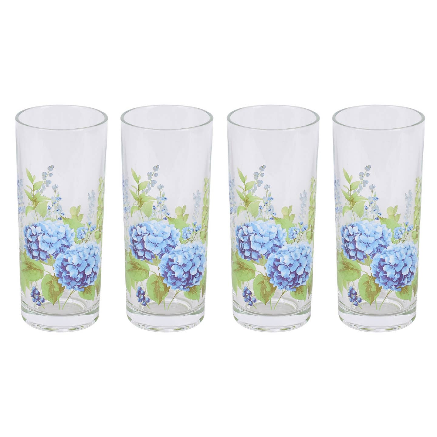 Hydrangea Glass Tumblers - 14-oz. - Set of 4 - Temp-tations - Mellow Monkey