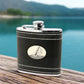Broad Reach - Black Leather and Stainless Steel Flask - Mellow Monkey