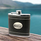 Fisherman - Black Leather and Stainless Steel Flask - Mellow Monkey