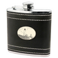 Lighthouse - Black Leather and Stainless Steel Flask - Mellow Monkey