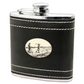 Golfer - Black Leather and Stainless Steel Flask - Mellow Monkey