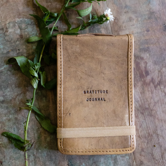 Gratitude Journal - Mini Leather Journal - Mellow Monkey