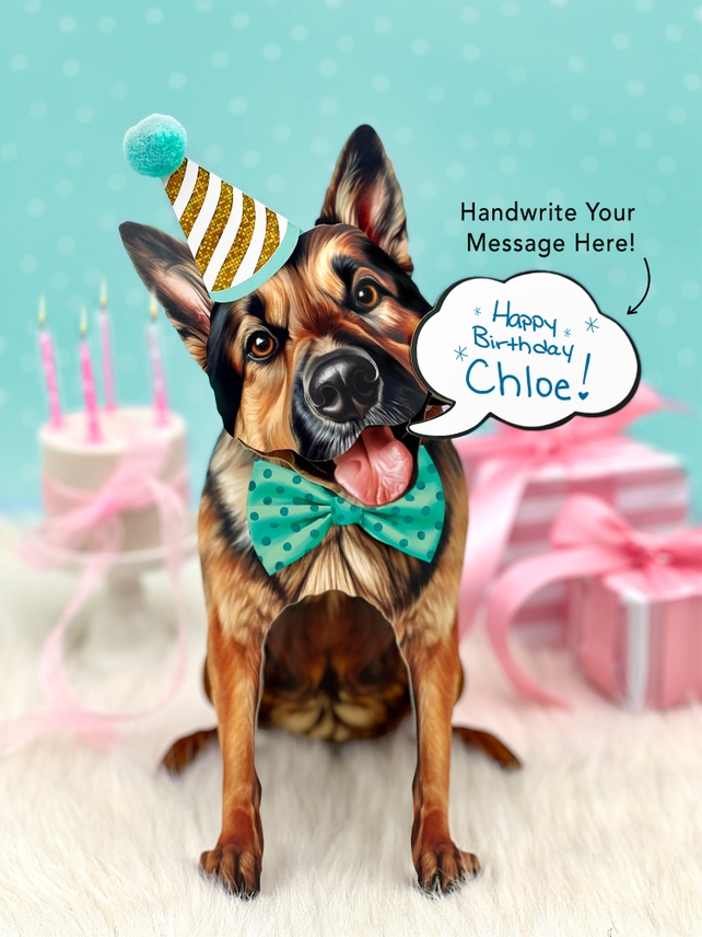German Shepherd - Freshcut Pop-Up Pet Greeting Cards - Mellow Monkey