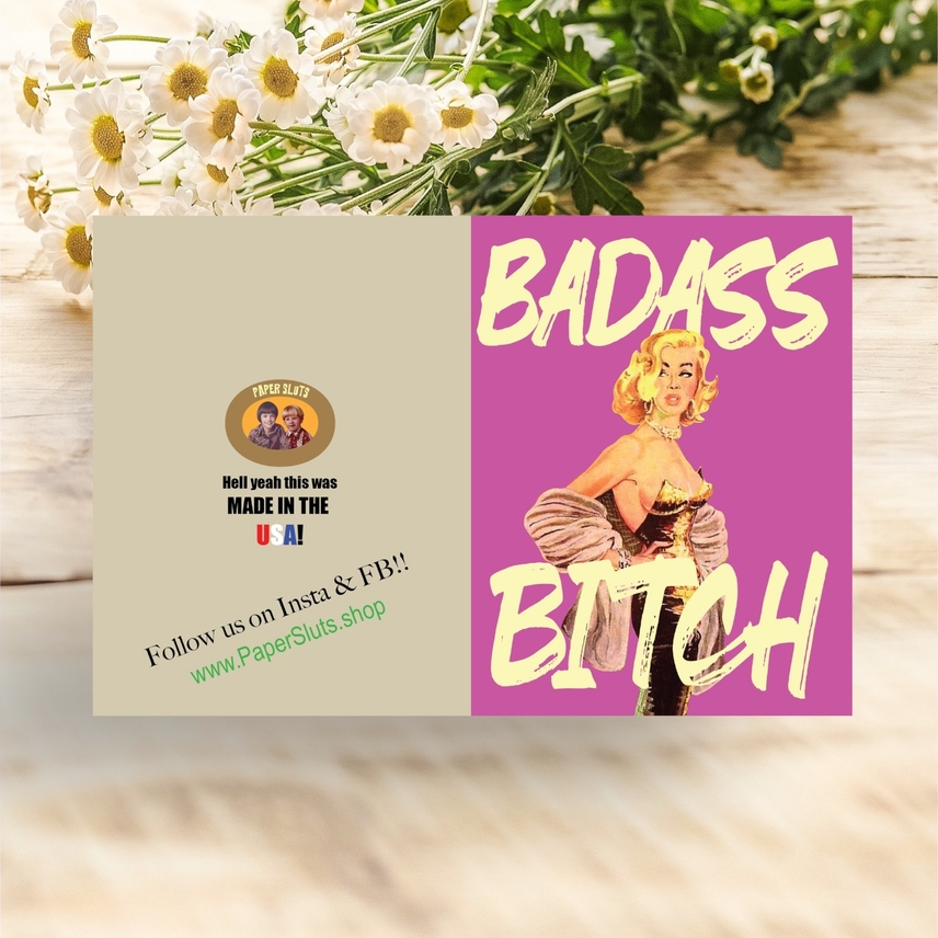 Badass Bitch - Greeting Card - Mellow Monkey