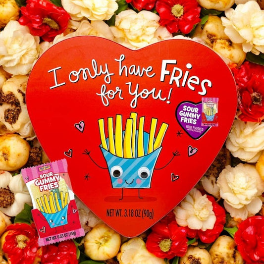 I Only Have Fries For You - Heart Shaped Box of Sour Flavored Gummy Fries - 3.18-oz