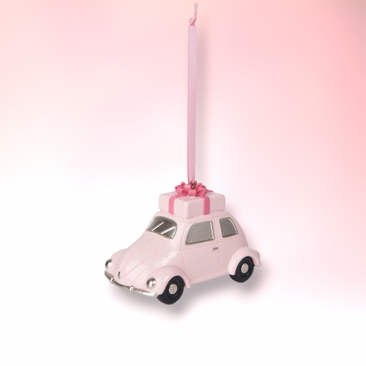 Pink Car - December Diamonds Holiday Ornament - Mellow Monkey