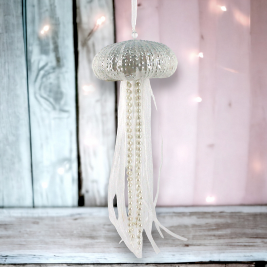 Blue Flat Jellyfish - December Diamonds Holiday Ornament - Mellow Monkey