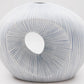 Artura Short - Handcrafted Porcelain Vase - White with Blue Dotted Lines - 11.5 x 5.2 x 9.8 in - Mellow Monkey