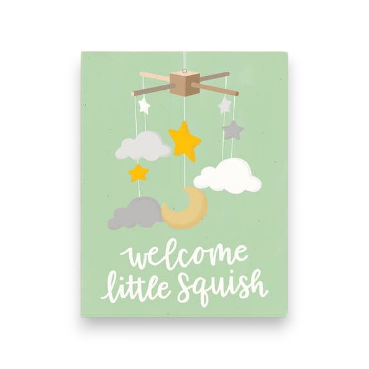 Welcome Little Squish - New Baby Greeting Card - Mellow Monkey