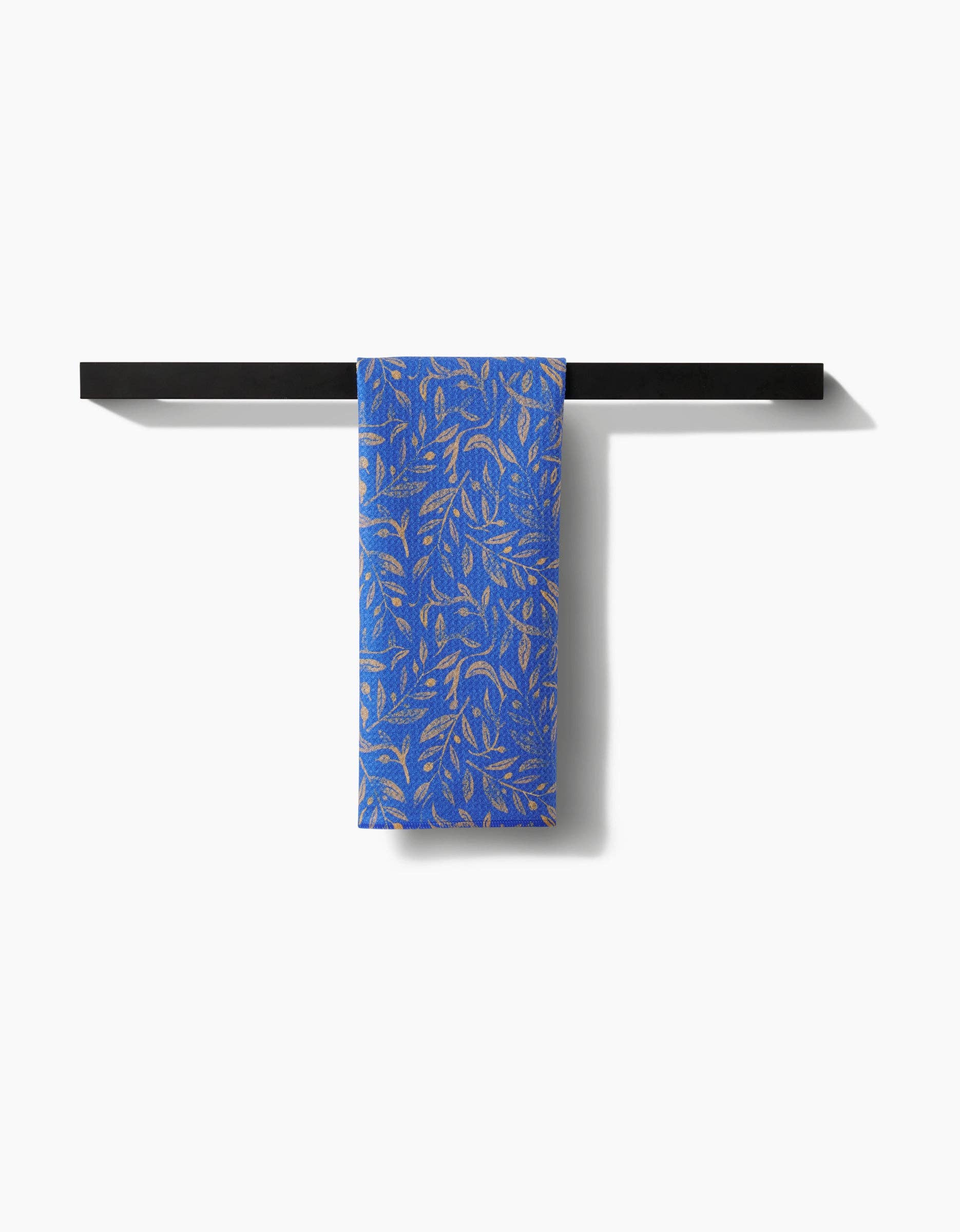 Hanukkah Leaves - Gold Tea Towel - Mellow Monkey