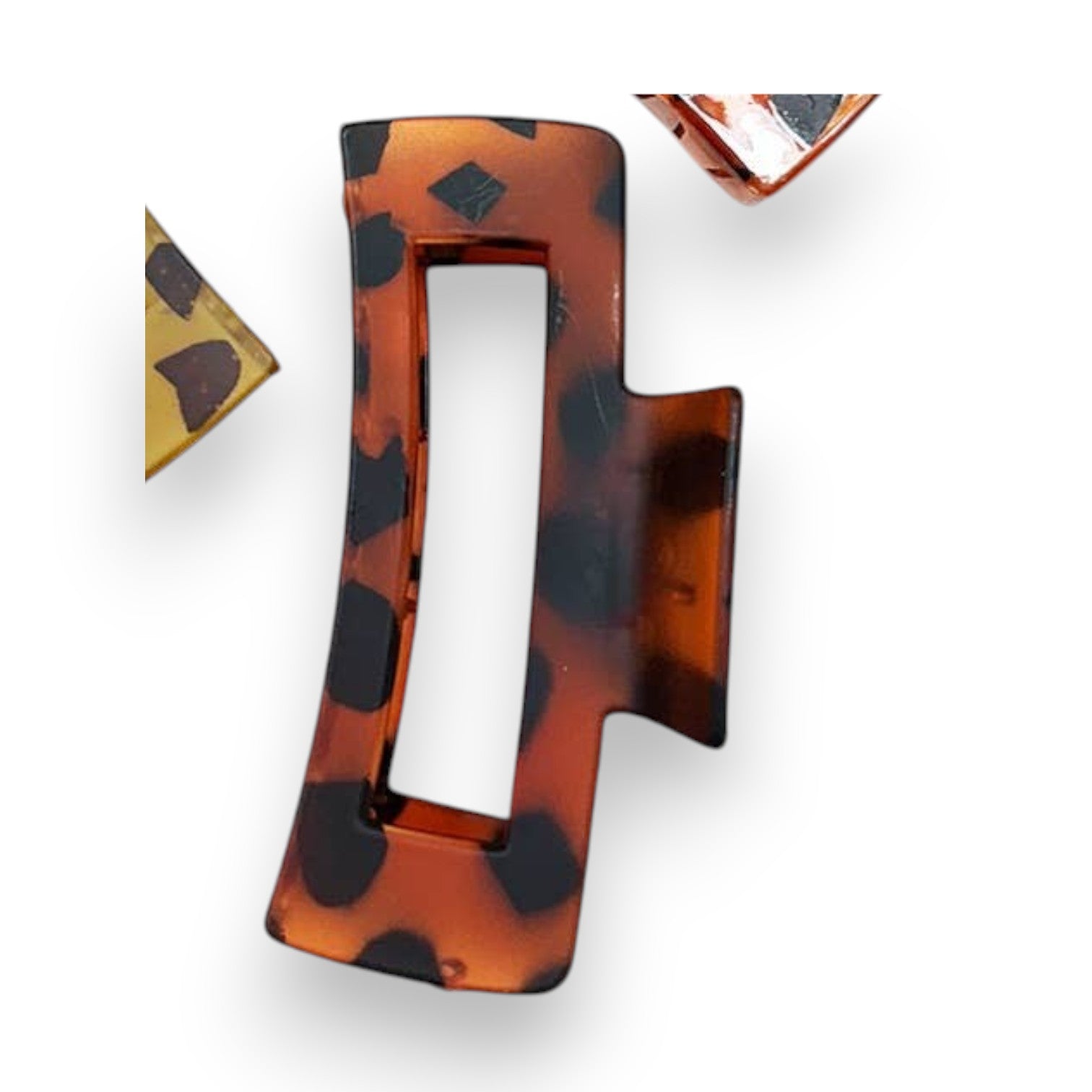 Leopard Cut Out Rectangle - Hair Clips - Mellow Monkey
