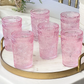 Pink Vintage Textured Drinking Glass - 13 oz. - Mellow Monkey