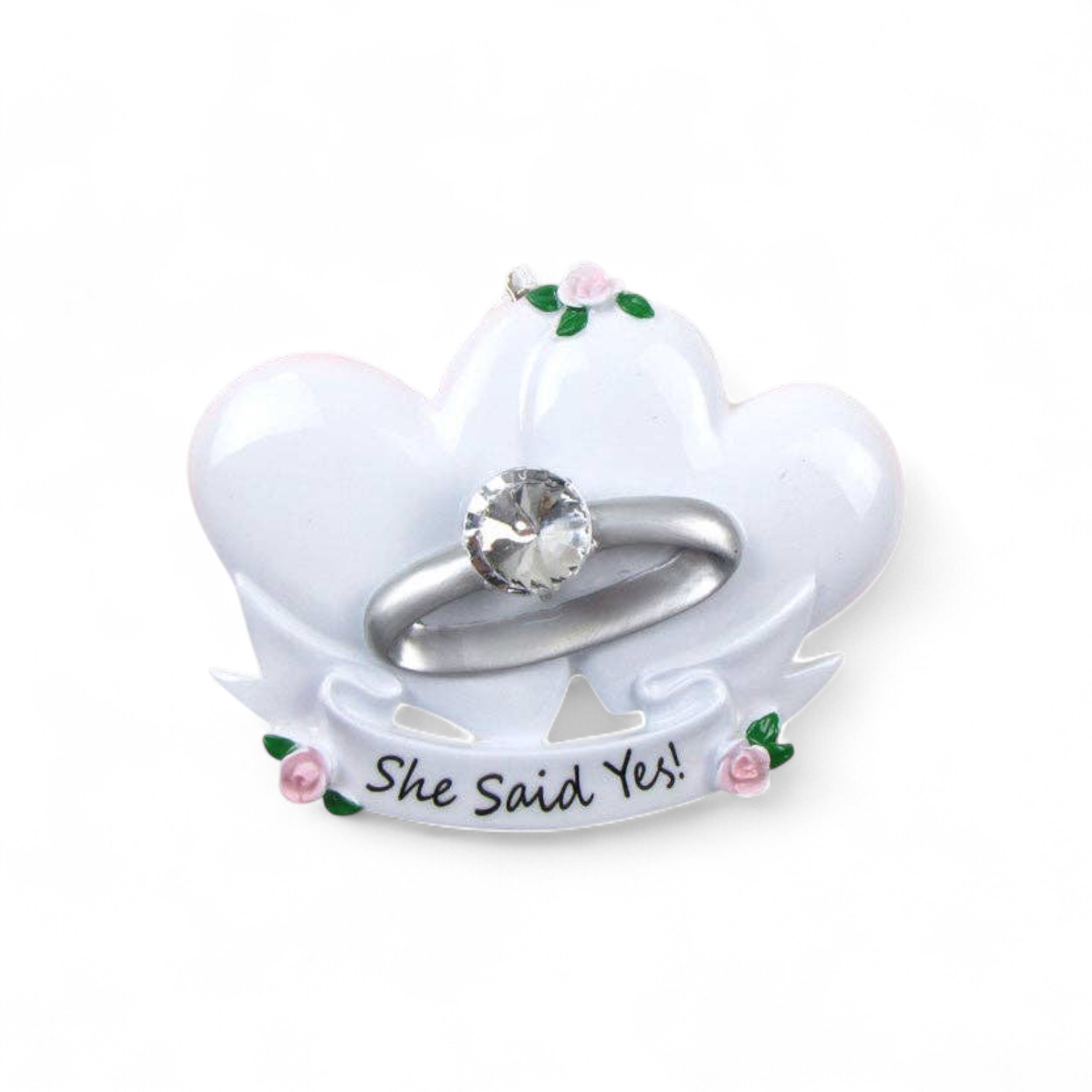 Engagement Ring Personalized Ornament - Mellow Monkey