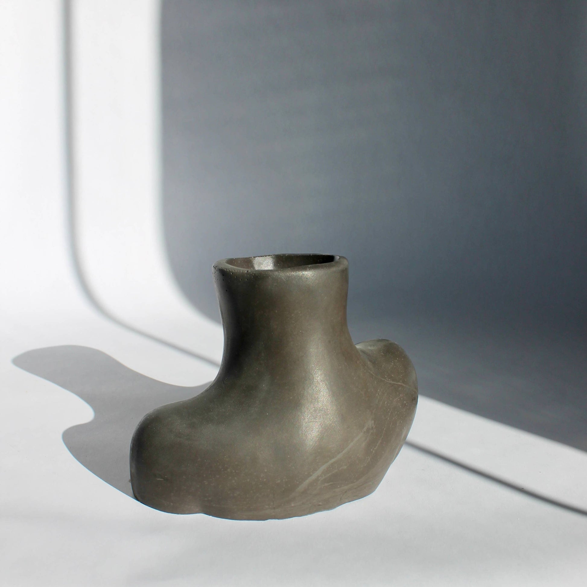 Concrete Female Bust Vase in Black - 6-in - Mellow Monkey