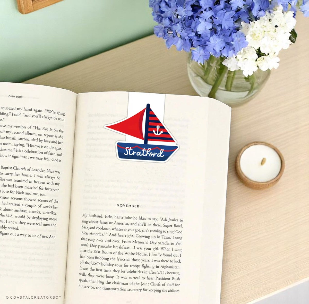 Stratford Sailboat - Magnetic Bookmark - 3-in - Mellow Monkey