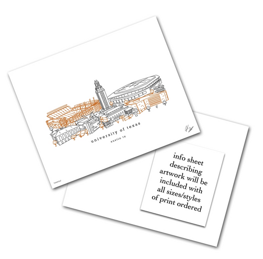 University of Texas (Texas) Minimalist Art Print - 8x10-in - Mellow Monkey