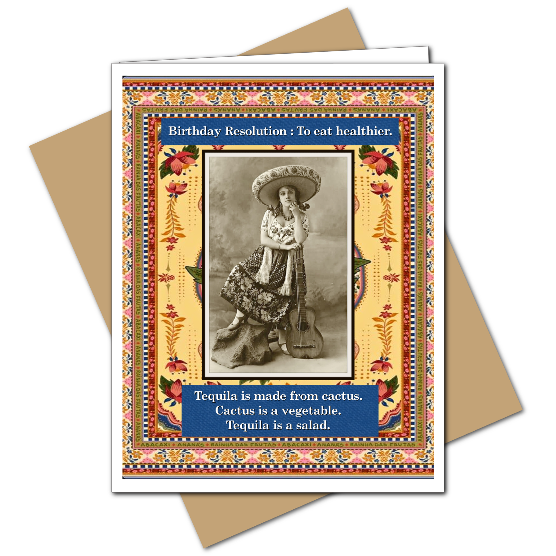 Tequila is a Salad  - Birthday Greeting Card - Mellow Monkey