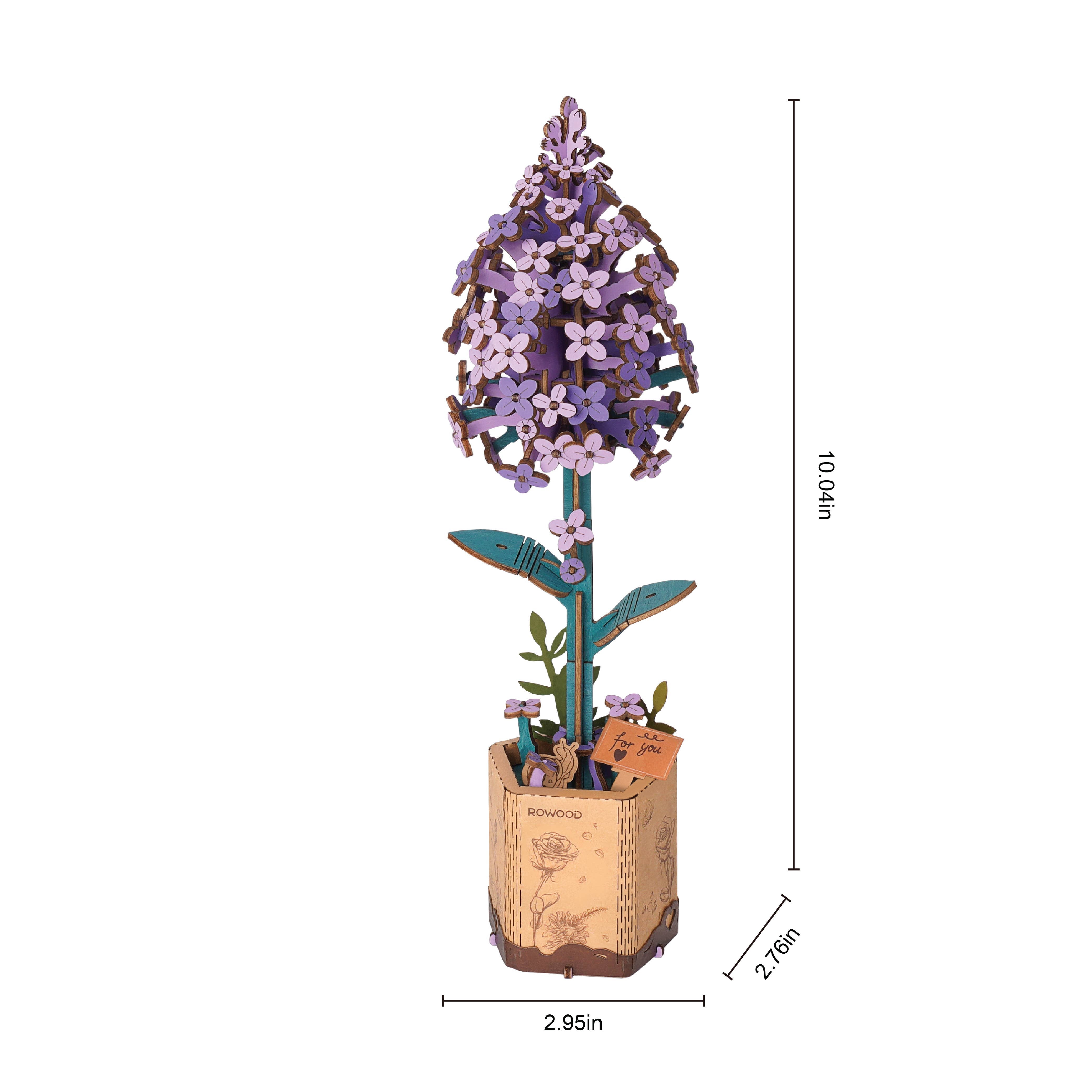 3D Wooden Flower Puzzle: Lilac – Mellow Monkey
