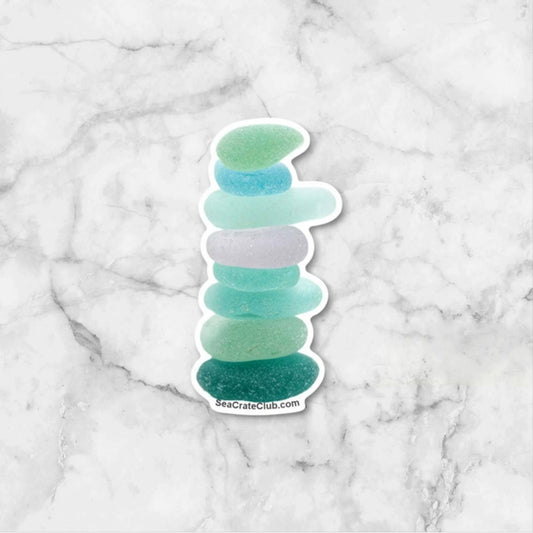 Sea Glass Stack Sticker - 3-in - Mellow Monkey