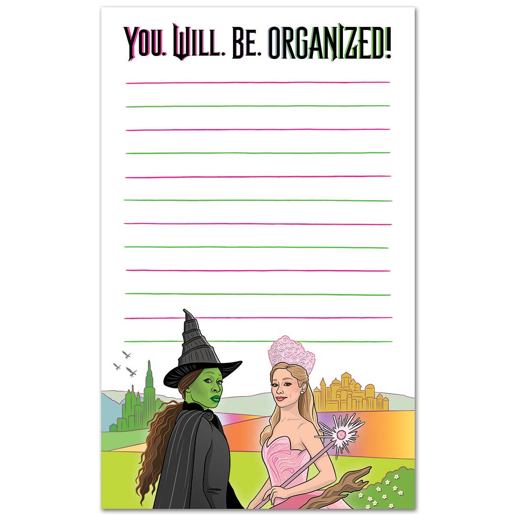 Notepad: Wicked You Will Be Organized Stationery - Mellow Monkey