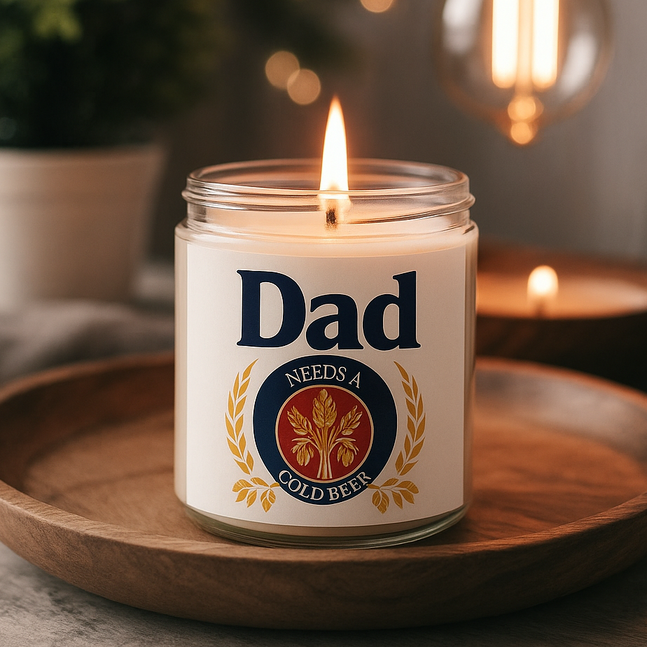 Dad Needs A Cold Beer - Scented Soy Candle - 9-oz. - Mellow Monkey