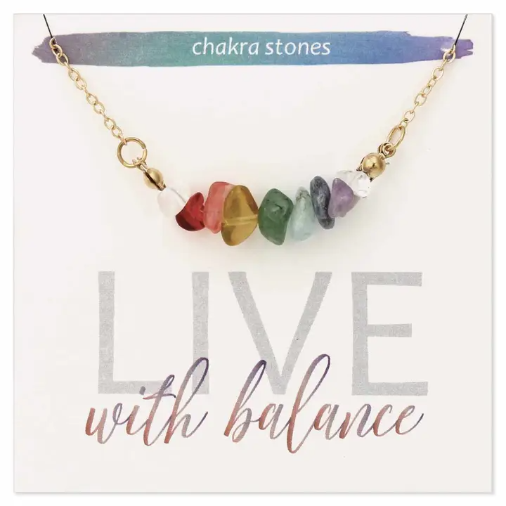 Live with Balance Chakra Stone Chip Necklace - Mellow Monkey