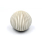 Mini Pebble - Handcrafted Porcelain Bud Vase - White with Taupe Stripes - 3.4 x 2.6 x 2.4 in - Mellow Monkey