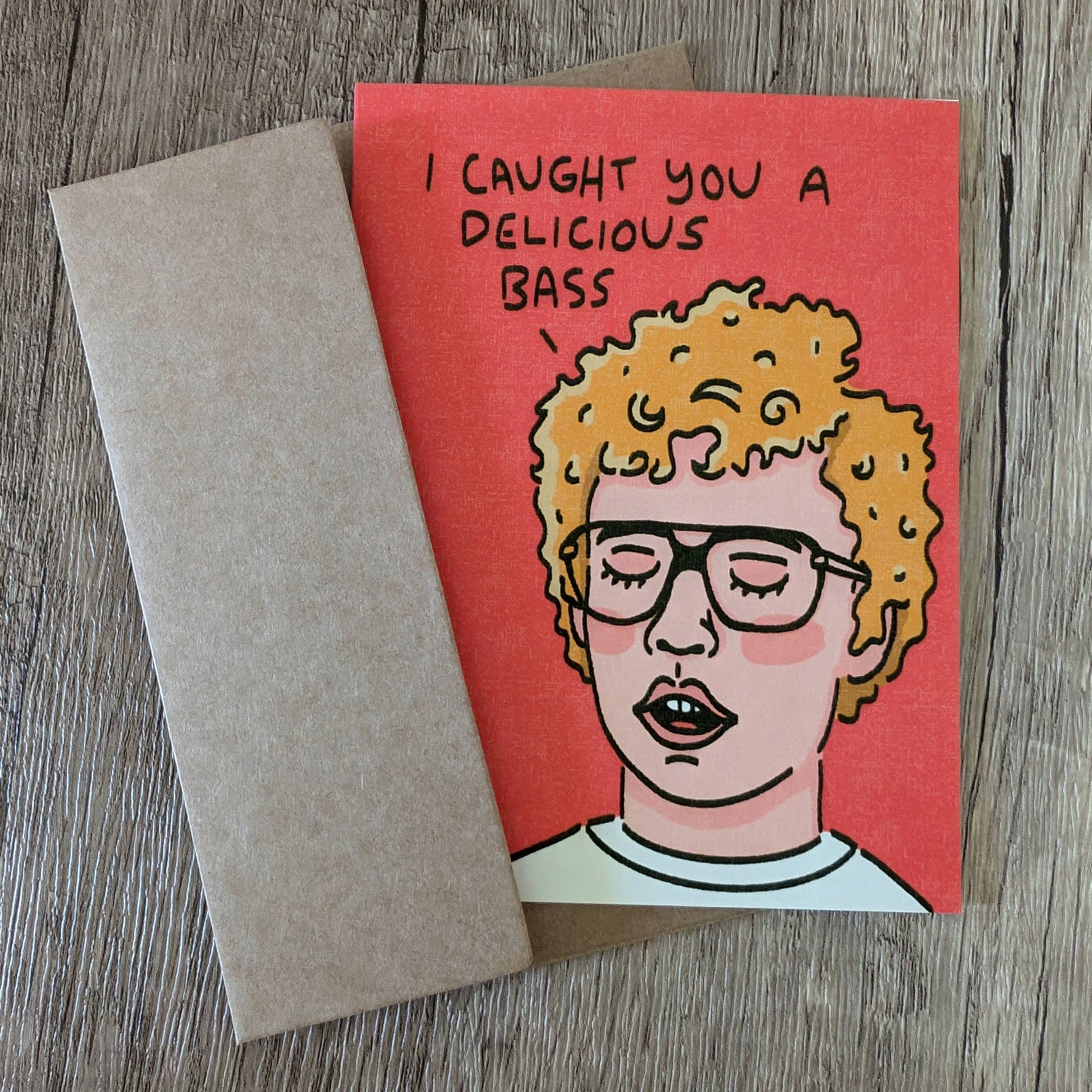 I Caught You A Delicious Bass - Love Greeting Card - Mellow Monkey