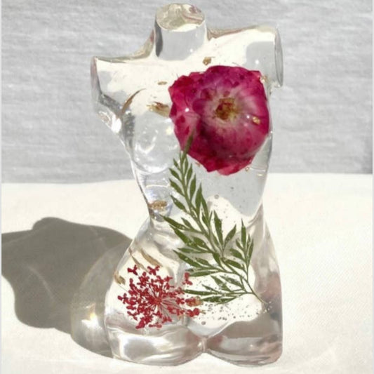 Lady Body Figure - Pressed Flowers - Pink - Mellow Monkey