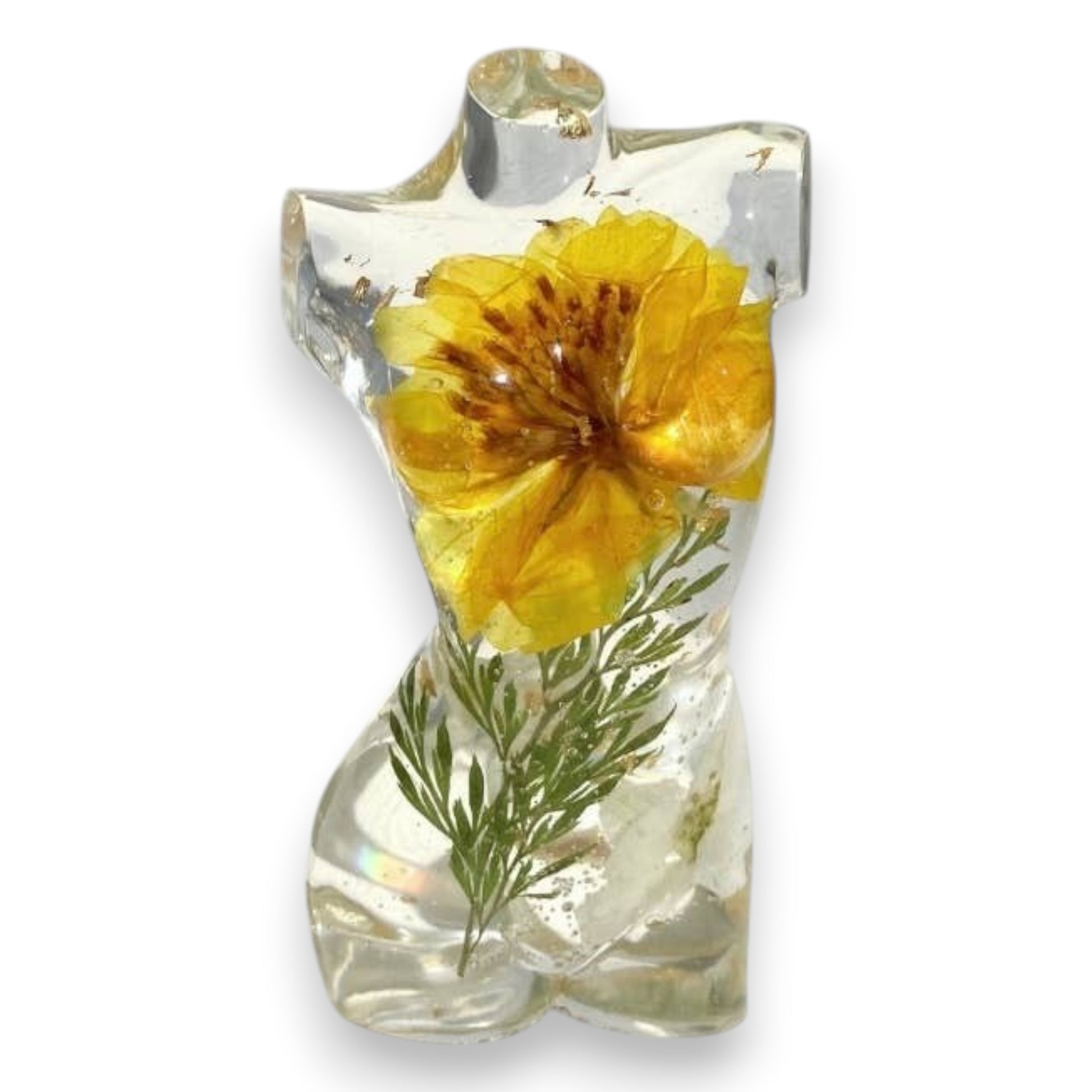 Lady Body Figure - Pressed Flowers - Yellow - Mellow Monkey
