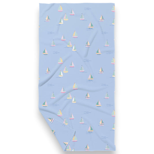 Little Sailboat - Double Sided - Waffle Dish Towel