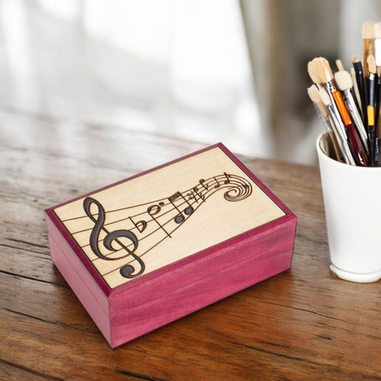 Music Notes - Jewelry Trinket Box - 6-in