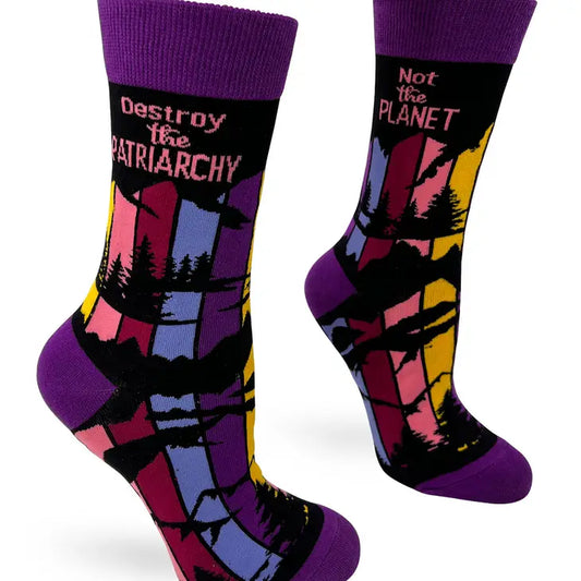 Destroy The Patriarchy Not The Planet - Women's Crew Socks
