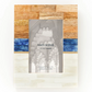 Kaveri Natural, Blue, & Brown Picture Frame - Carved Bone, Wood - Holds 4x6 Photo - Mellow Monkey