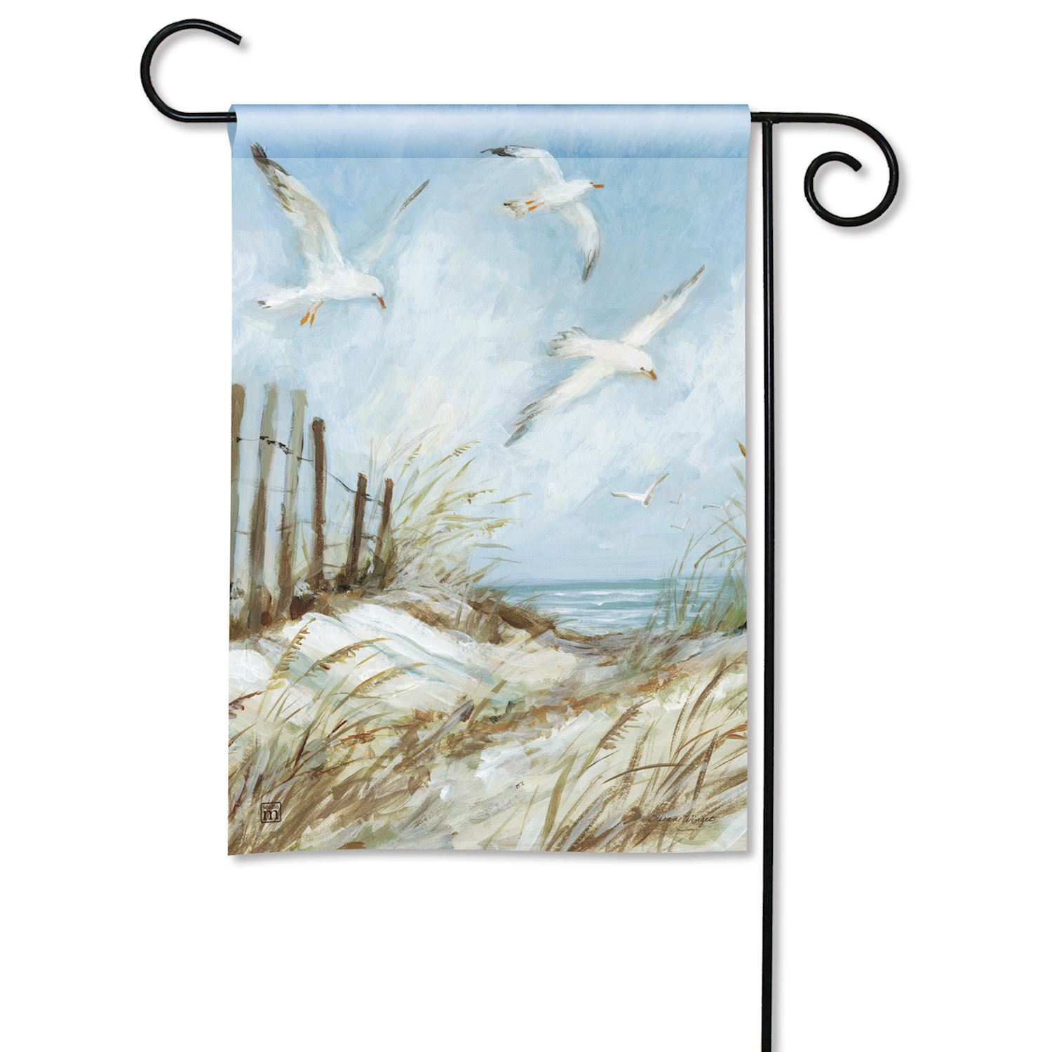 Path To The Beach Premium Grade Garden Flag - 12-1/2 x 18-in From Studio M - Mellow Monkey
